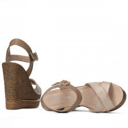 Sandali donna 5078 beige+oro