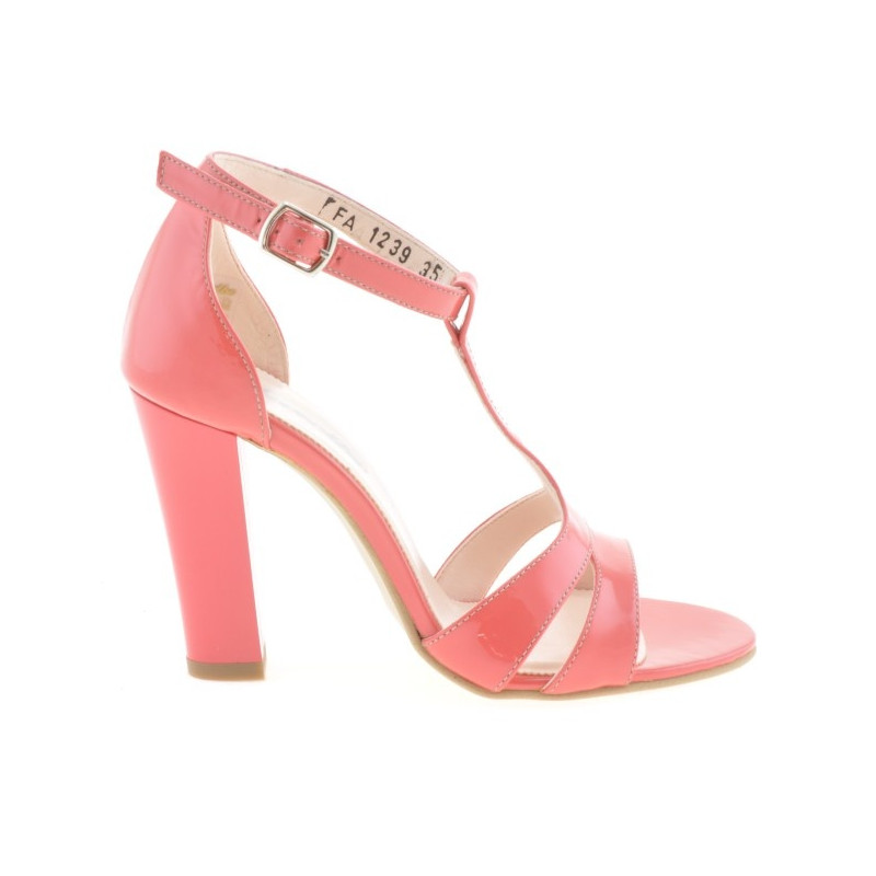 Sandali da donna 1239s vernice rosso corallo