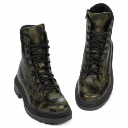 Stivaletti donna 3362 kaki camuflage