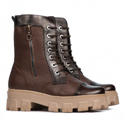 Stivaletti donna 3358 a marrone combinato