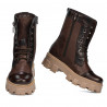 Stivaletti donna 3358 a marrone combinato