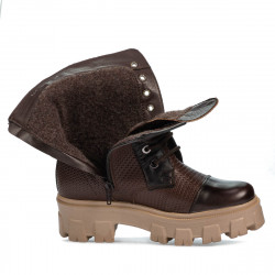 Stivaletti donna 3358 a marrone combinato