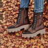 Stivaletti donna 3358 a marrone combinato