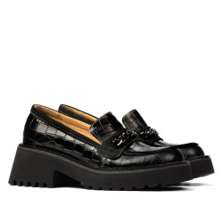 Scarpe casual donna 6041 coccodrillo nero combinato