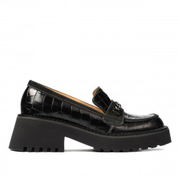 Scarpe casual donna 6041 coccodrillo nero combinato