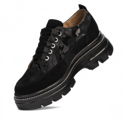 Scarpe casual donna 6043 velluto nero combinato