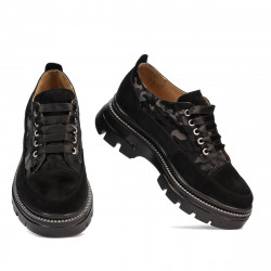 Scarpe casual donna 6043 velluto nero combinato
