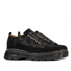 Scarpe casual donna 6043 velluto nero combinato
