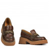 Scarpe casual donna 6041 coccodrillo marrone combinato