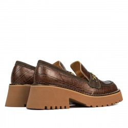 Scarpe casual donna 6041 coccodrillo marrone combinato