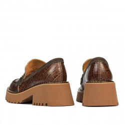 Scarpe casual donna 6041 coccodrillo marrone combinato