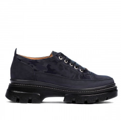 Scarpe casual donna 6043 indaco velluto combinato