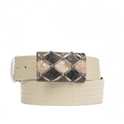 Cintura unisex 05ld vernice beige