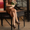 Scarpe casual donna 6041 coccodrillo marrone combinato lifestyle