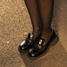 Scarpe casual donna 6041 coccodrillo nero combinato