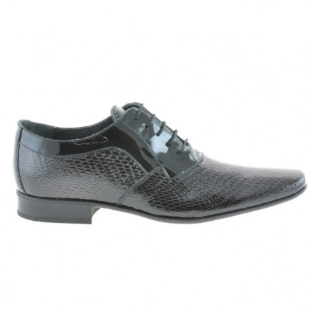 Scarpe eleganti uomo 798 croco vernice nera