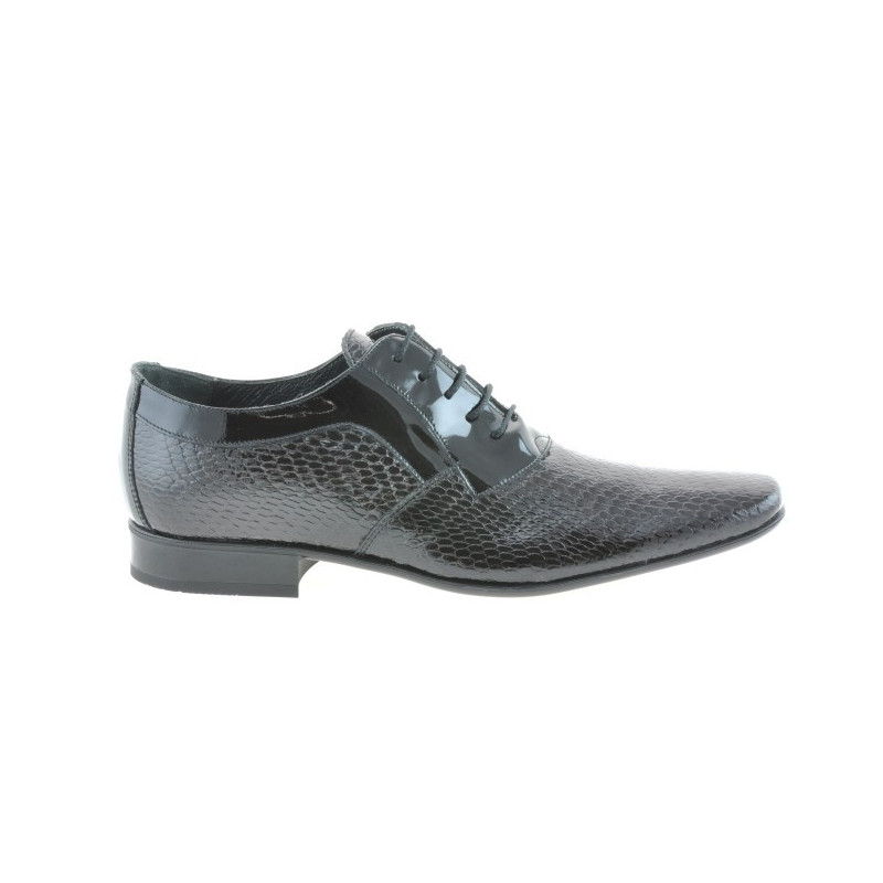 Scarpe eleganti uomo 798 croco vernice nera