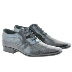 Scarpe eleganti uomo 798 croco vernice nera