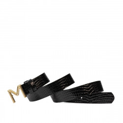 Cintura donna 13m croco nero lucido
