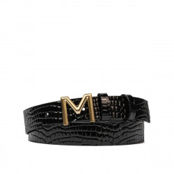 Cintura donna 13m croco nero lucido