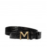 Cintura donna 13m croco nero lucido