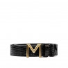 Cintura donna 13m croco nero lucido
