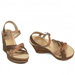 Sandali donna 5086 cammello combinato