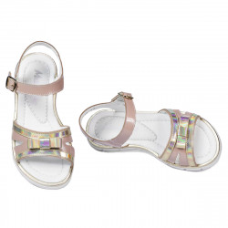 Sandali bambini 539 vernice nude combinato