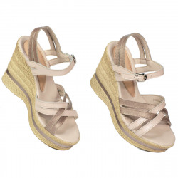 Sandali donna 5086 beige perlato combinato