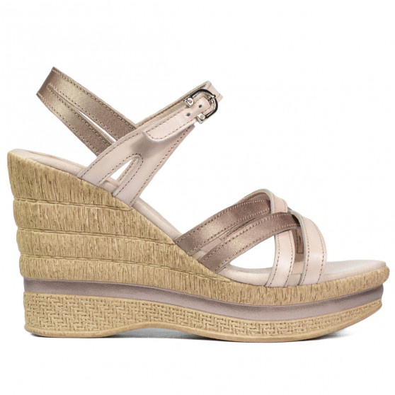 Sandali donna 5086 beige perlato combinato
