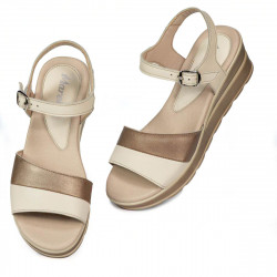 Sandali donna 5087 beige combinato