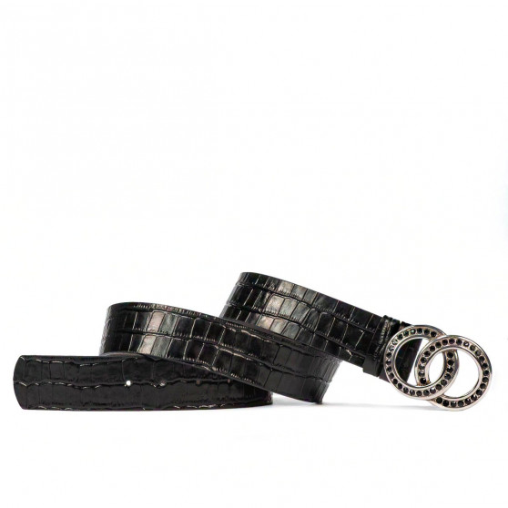 Cintura donna 10ld croco nero