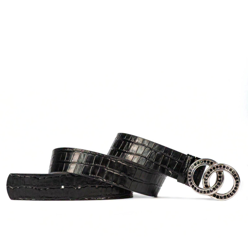 Cintura donna 10ld croco nero