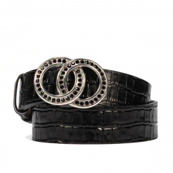 Cintura donna 10ld croco nero