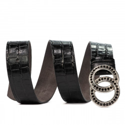 Cintura donna 10ld croco nero