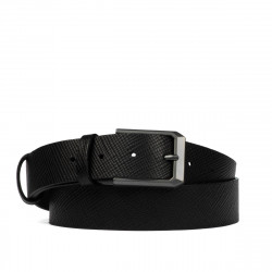 Cintura uomo 15b nero pressato