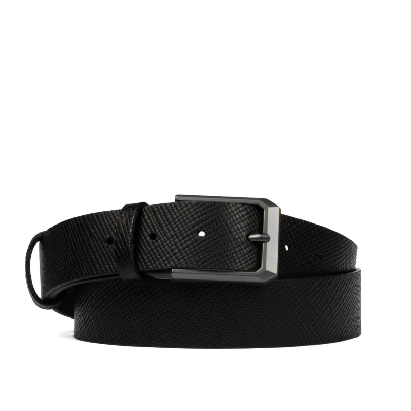 Cintura uomo 15b nero pressato
