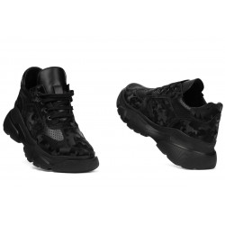 Scarpe sportive donna 6053 nero mimetico combinato