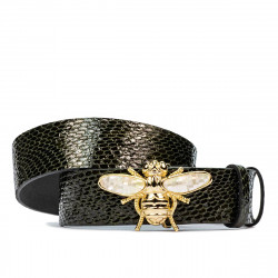 Cintura donna 01ld coccodrillo vernice verde