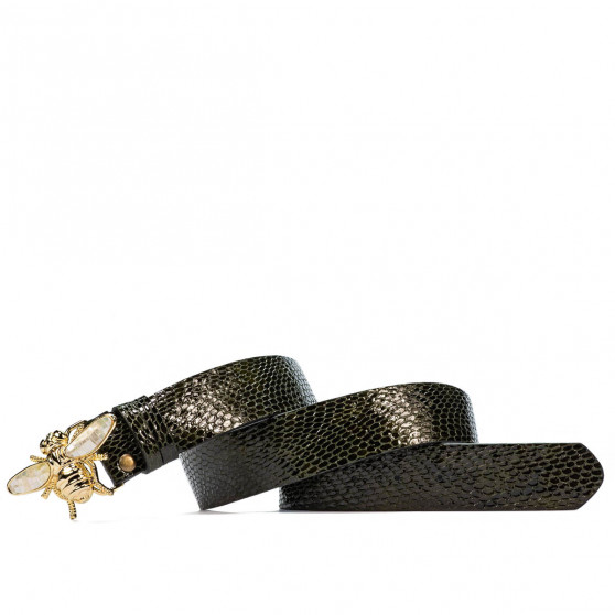 Cintura donna 01ld coccodrillo vernice verde