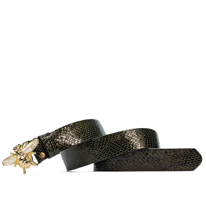 Cintura donna 01ld coccodrillo vernice verde