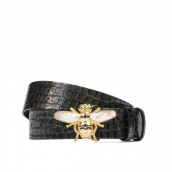 Cintura donna 01ld croco vernice antracite