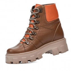 Scarponcini da donna 3373 marrone combinato