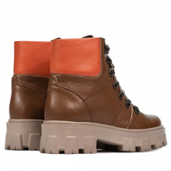 Scarponcini da donna 3373 marrone combinato