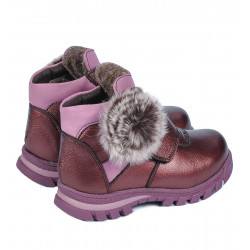 Stivaletti bambini piccoli 104c bordeaux madreperlato combinato