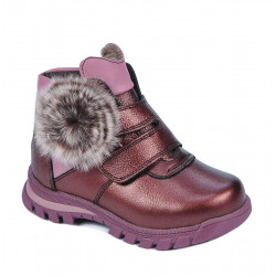 Stivaletti bambini piccoli 104c bordeaux madreperlato combinato