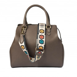 Borsa da donna a mano 002g grigio bruno