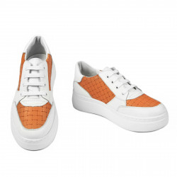 Scarpe sportive donna 6059 bianco+arancione