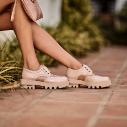 Scarpe casual donna 6047 beige combinato lifestyle