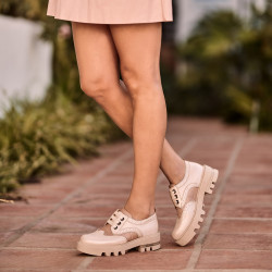 Scarpe casual donna 6047 beige combinato lifestyle